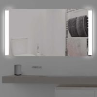 Badspiegel mit Beleuchtung beidseitige Satinierung | K 206