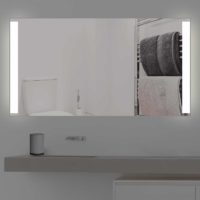 Badspiegel mit Beleuchtung beidseitige Satinierung | K 206