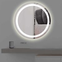 Badspiegel mit Beleuchtung | rund | R 401 in warmweiss
