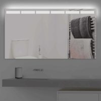 Badspiegel LED beleuchtet mit abgetrennten Streifen| K 216 kaltweiss