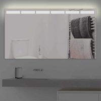 Badspiegel LED beleuchtet mit abgetrennten Streifen| K 216 warmweiss