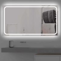 Badspiegel LED beleuchtet schmale Streifen | K 218 kaltweiss