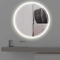 Badspiegel mit Beleuchtung | rund | R 404 in warmweiss