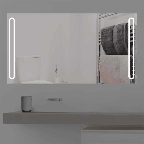 Wandspiegel LED beleuchtet mit Uhr | K1476